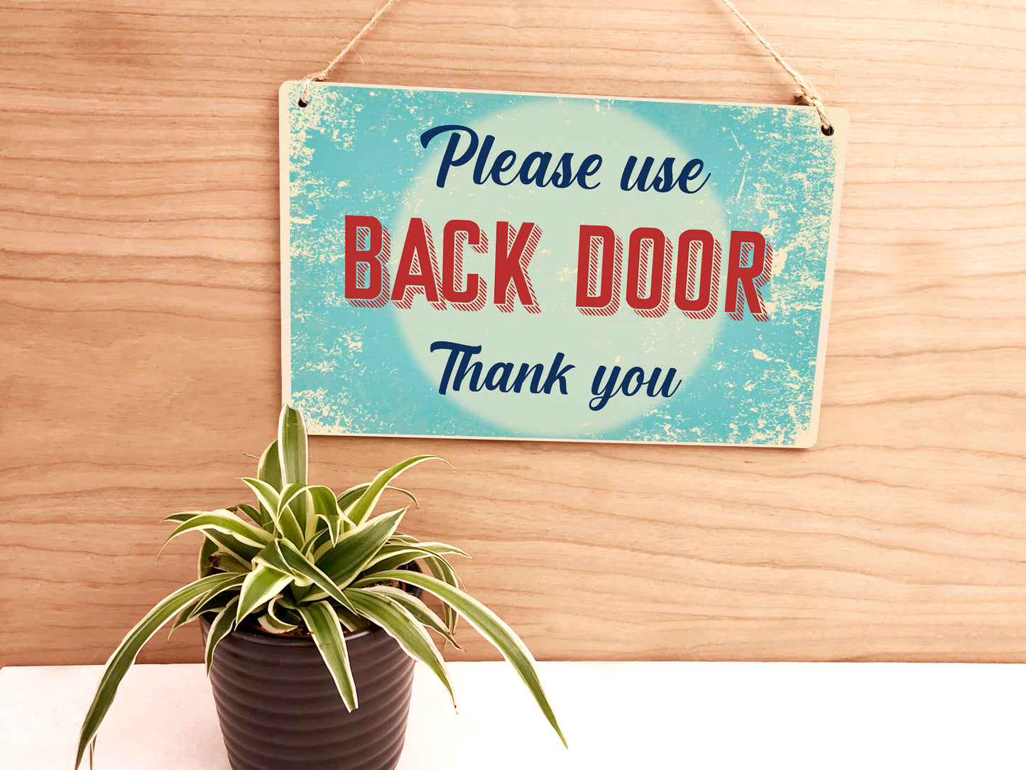 Rustic Please Use Back Door Sign – by origindesigned – Signs