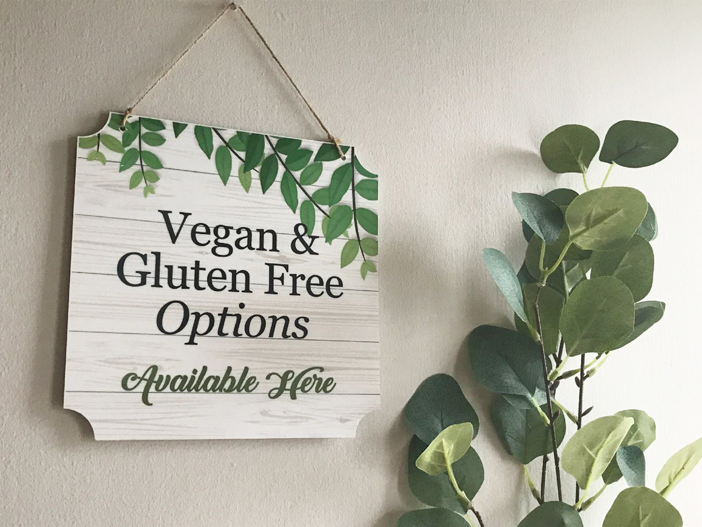 Vegan & Gluten Free Options Available Here Sign – by origindesigned – Signs