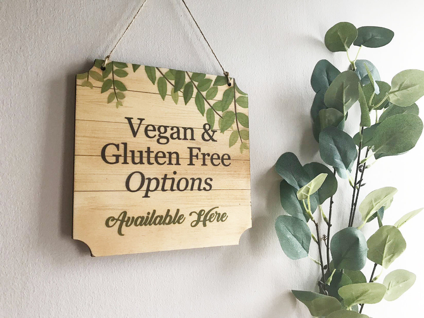 Vegan & Gluten Free Options Available Here Sign – by origindesigned – Signs