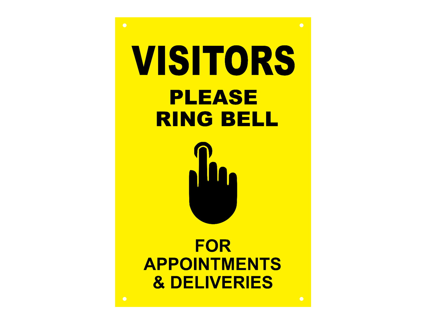 VISITORS Please Ring Bell For Appointments & Deliveries - Entrance Notice Sign – by origindesigned – Business Hours & Policy Signs