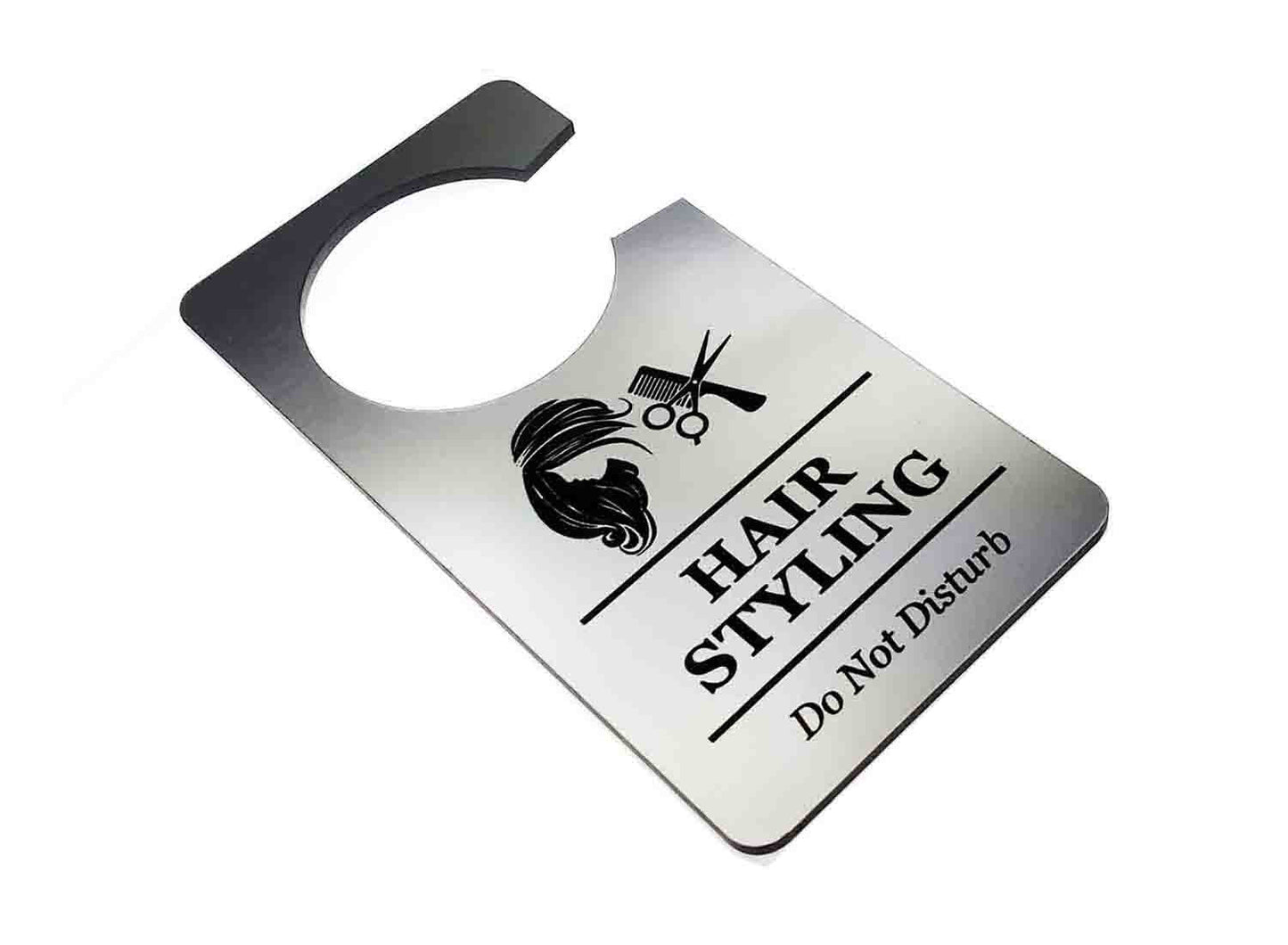 Hair Styling, Hair Dresser, Hair Dressing, Do Not Disturb (Silver) – by origindesigned – Signs