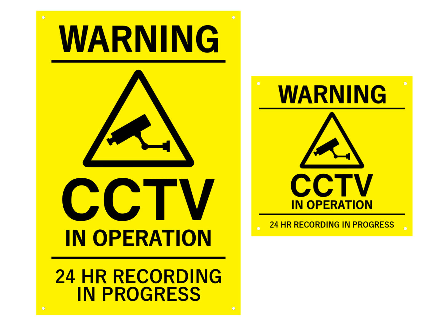 Yellow and Black CCTV In Operation Warning Sign – by origindesigned – Security & CCTV Signs