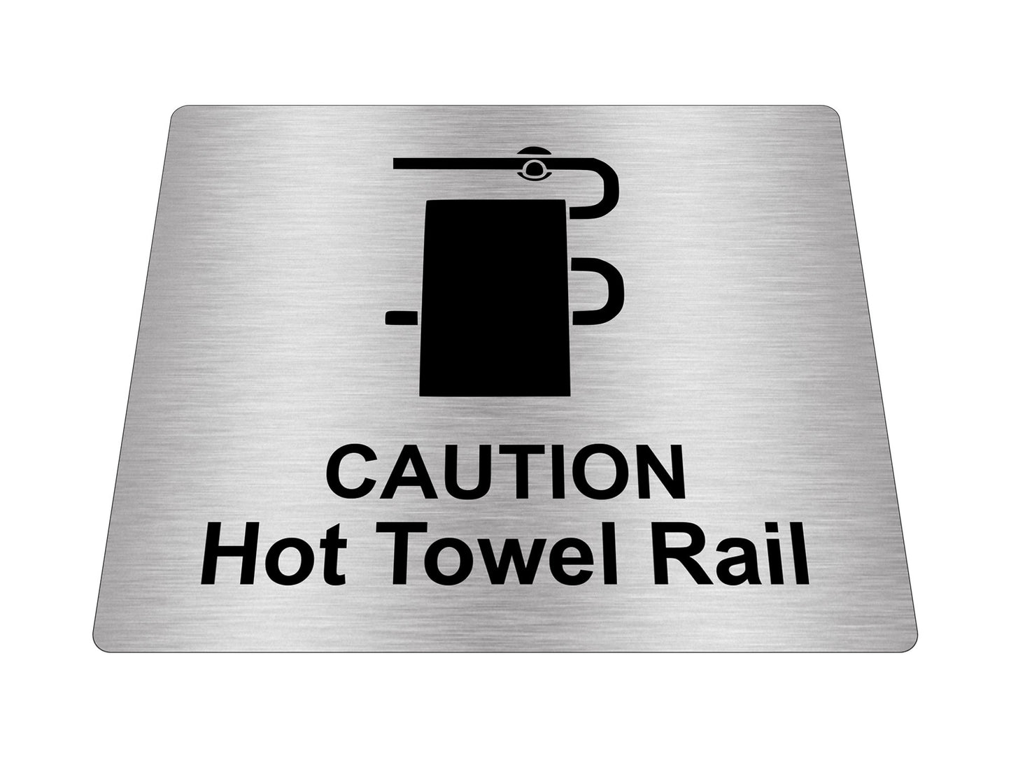 Self Adhesive Metallic Caution Hot Towel Rail Sign – by origindesigned – Signs