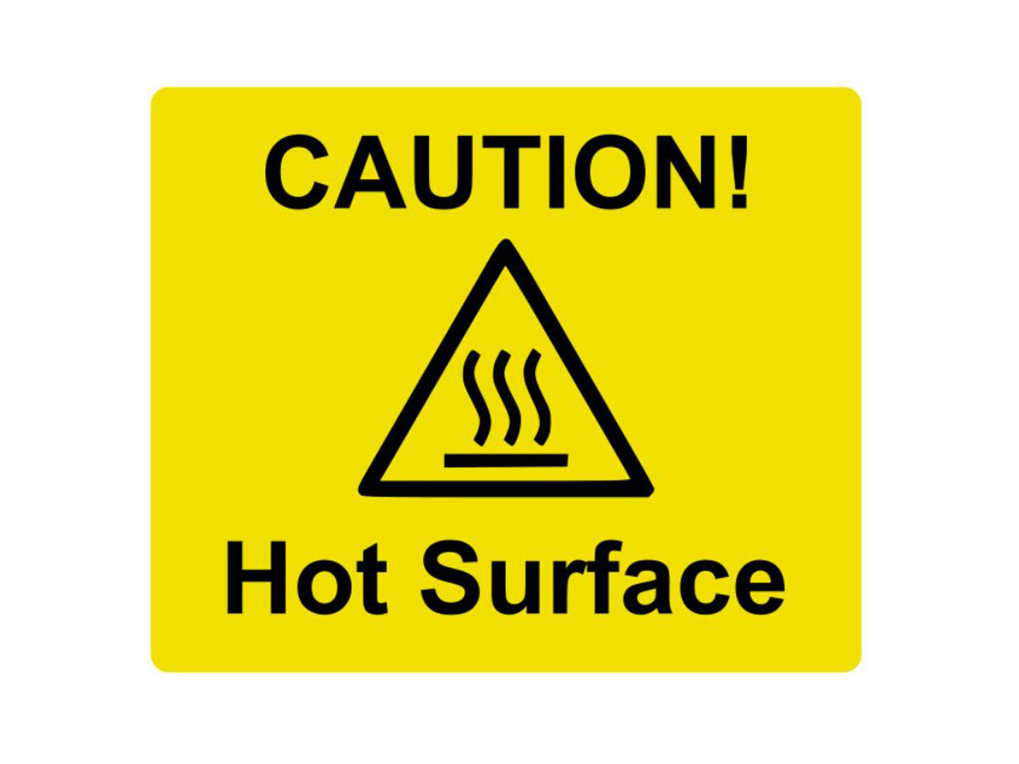 Caution Hot Surface Sign (various colours) – by origindesigned – Signs