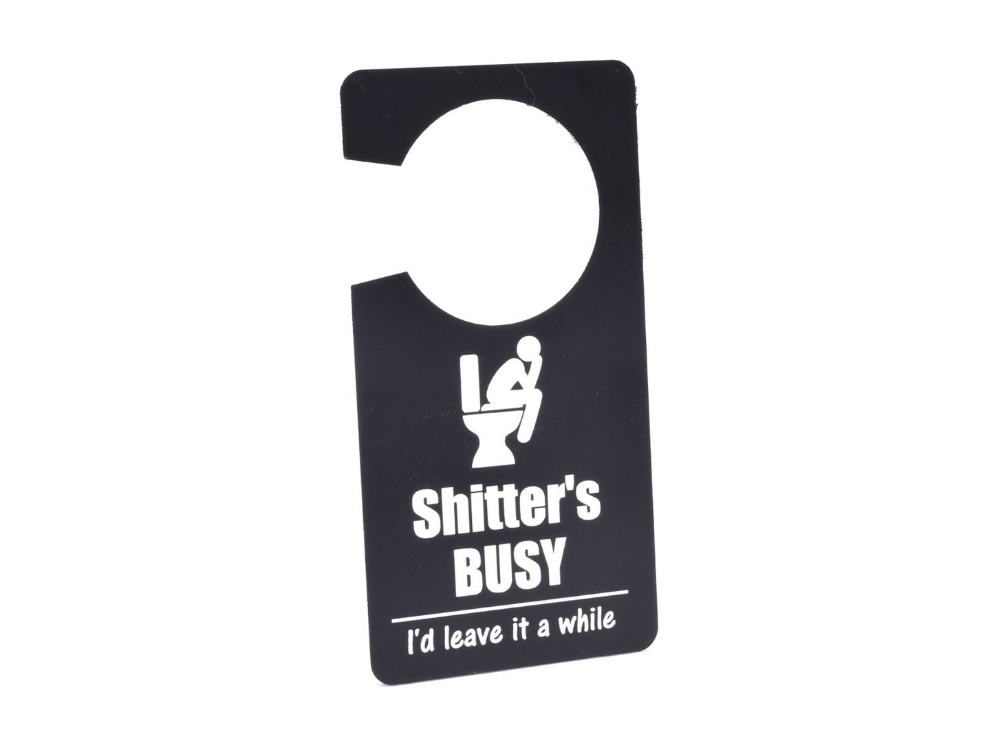 Novelty Rude Gift (Shitter's Busy / Free) - Do Not Disturb Toilet Door Sign – by North By North East – Toilet & Bathroom Signs