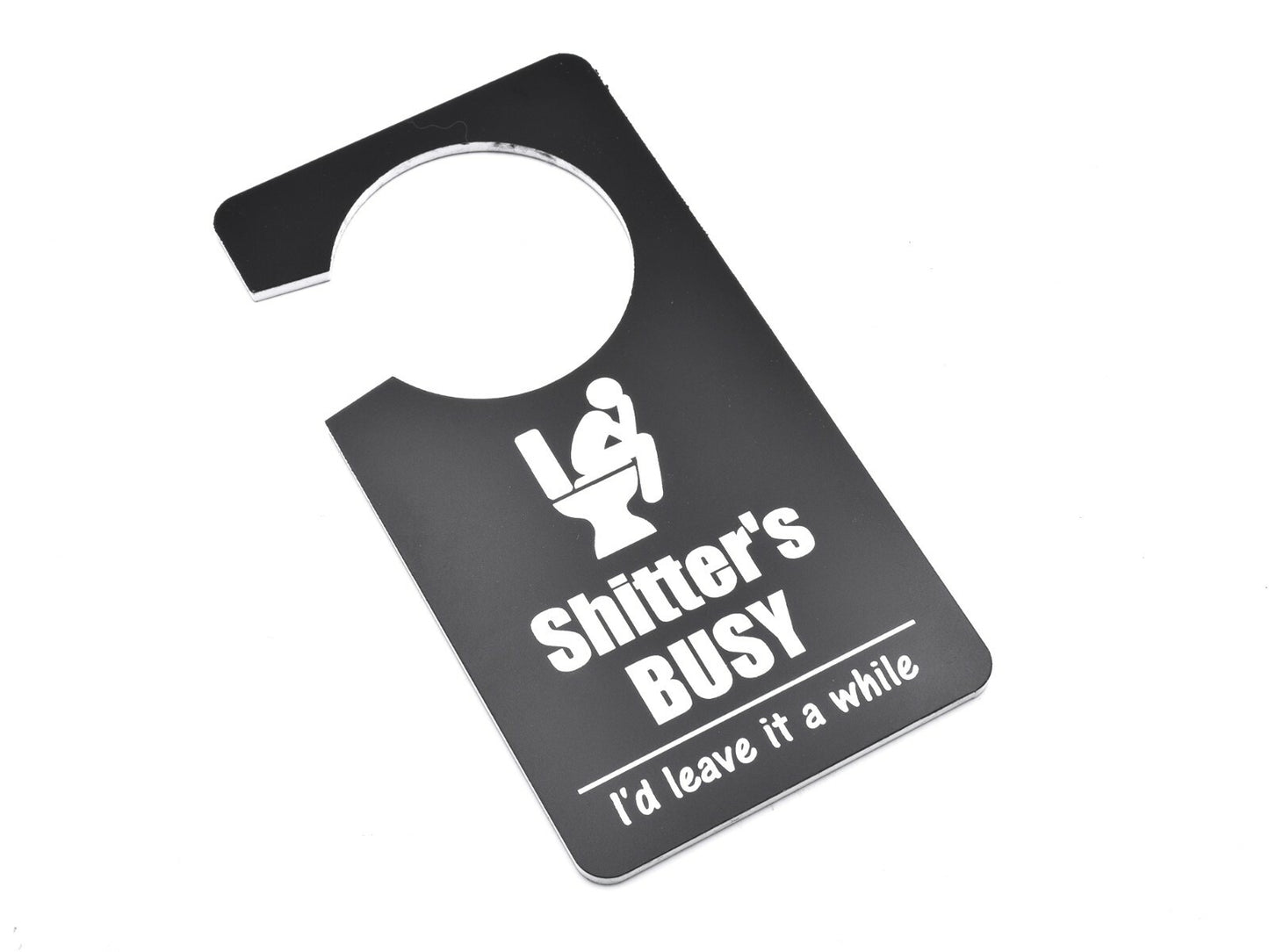 Novelty Rude Gift (Shitter's Busy / Free) - Do Not Disturb Toilet Door Sign – by North By North East – Toilet & Bathroom Signs