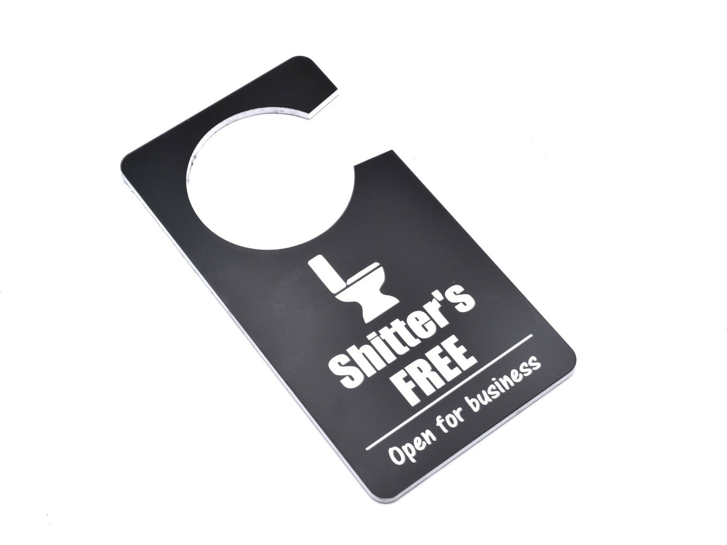 Novelty Rude Gift (Shitter's Busy / Free) - Do Not Disturb Toilet Door Sign – by North By North East – Toilet & Bathroom Signs