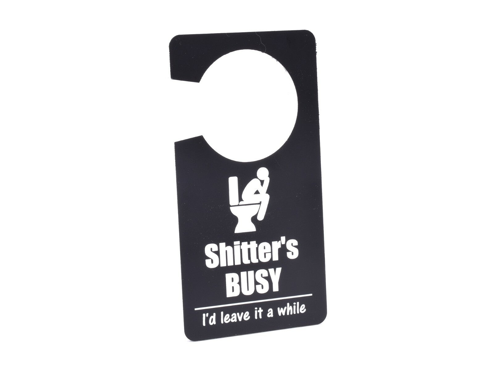 Novelty Rude Gift (Shitter's Busy / Free) - Do Not Disturb Toilet Door Sign – by North By North East – Toilet & Bathroom Signs