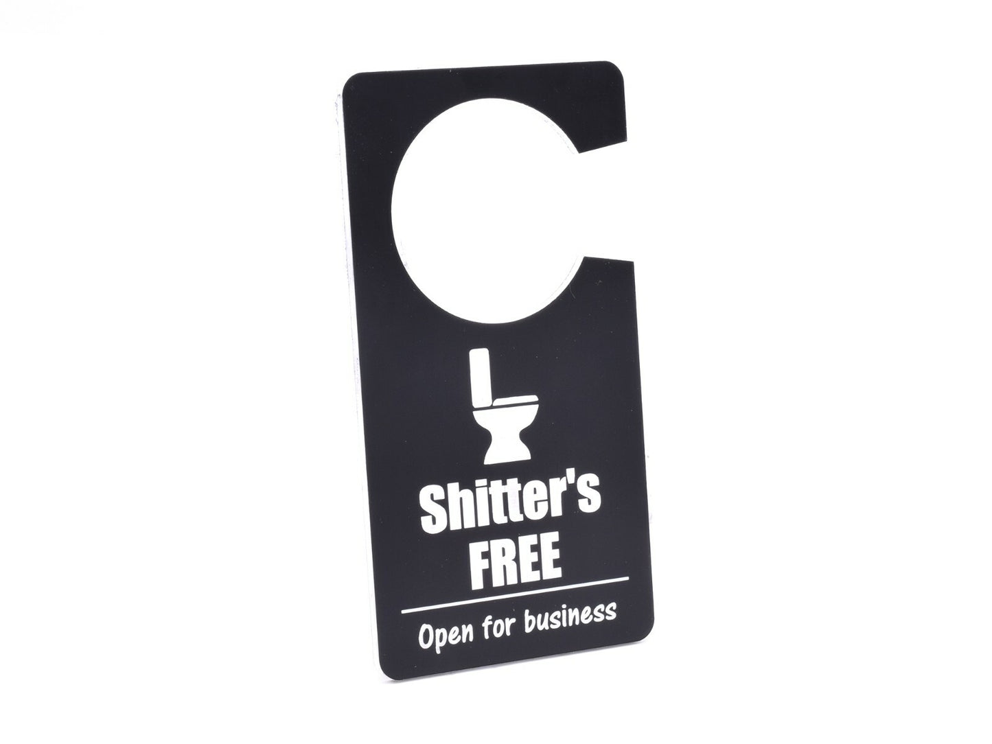 Novelty Rude Gift (Shitter's Busy / Free) - Do Not Disturb Toilet Door Sign – by North By North East – Toilet & Bathroom Signs