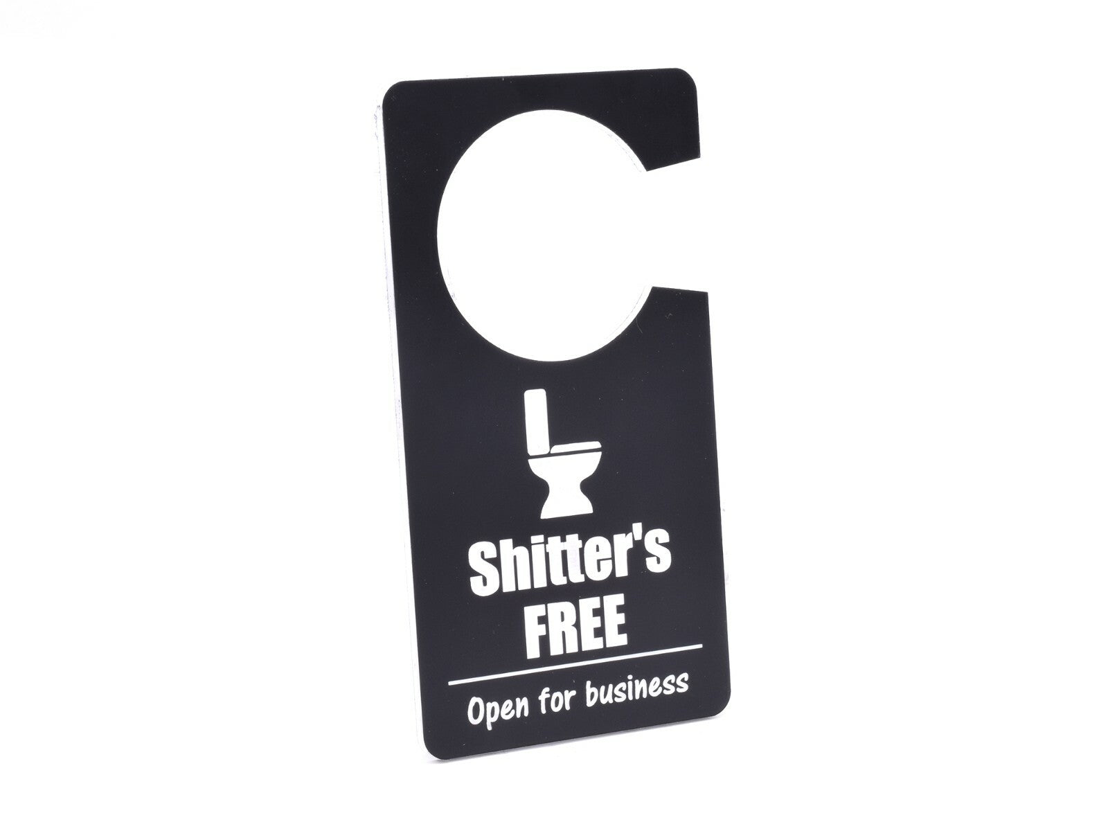 Novelty Rude Gift (Shitter's Busy / Free) - Do Not Disturb Toilet Door Sign – by North By North East – Toilet & Bathroom Signs