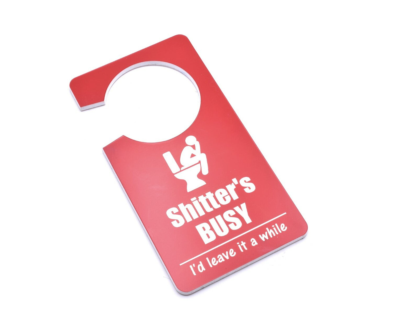 Novelty Rude Gift (Shitter's Busy / Free) - Do Not Disturb Toilet Door Sign – by North By North East – Toilet & Bathroom Signs