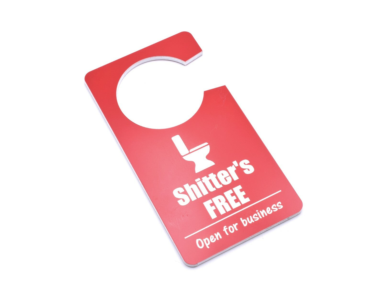 Novelty Rude Gift (Shitter's Busy / Free) - Do Not Disturb Toilet Door Sign – by North By North East – Toilet & Bathroom Signs