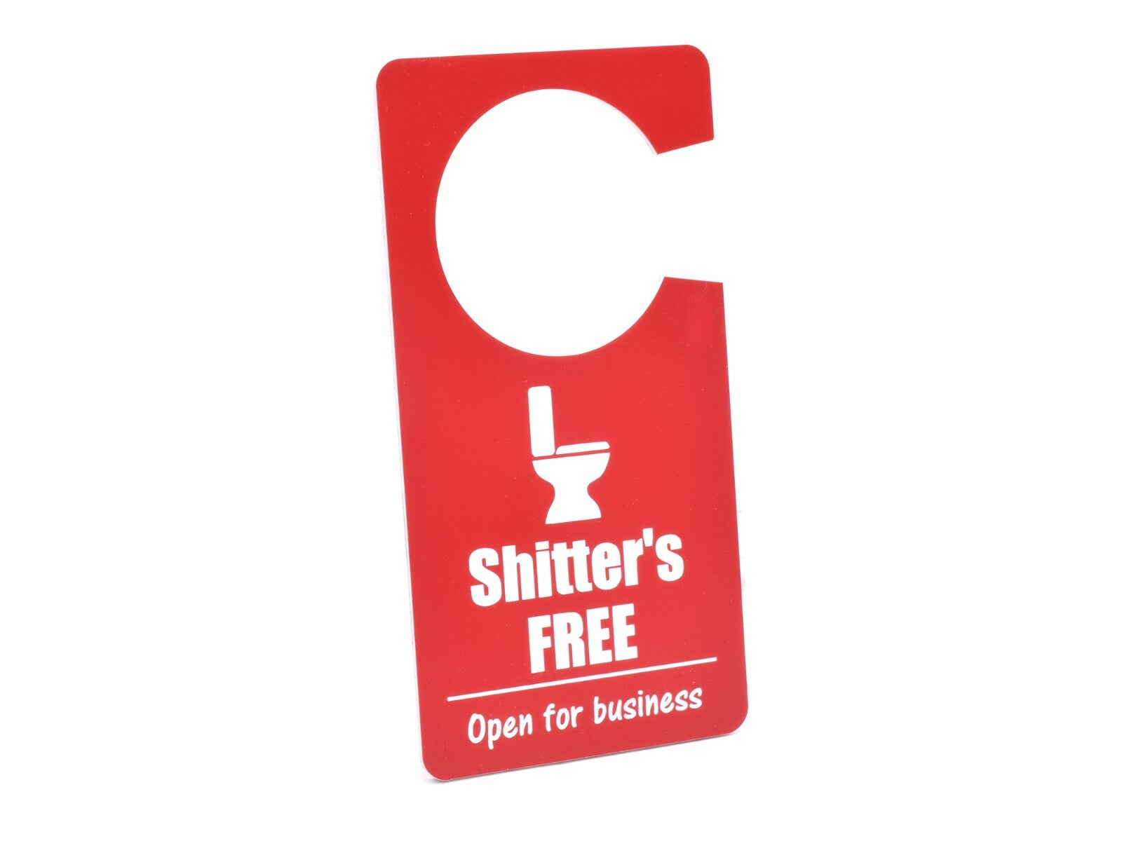 Novelty Rude Gift (Shitter's Busy / Free) - Do Not Disturb Toilet Door Sign – by North By North East – Toilet & Bathroom Signs