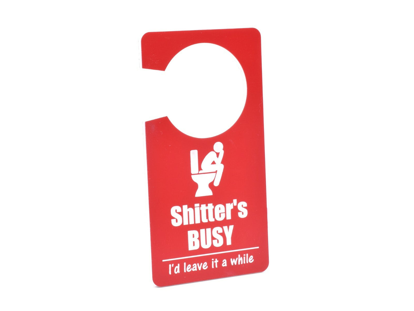 Novelty Rude Gift (Shitter's Busy / Free) - Do Not Disturb Toilet Door Sign – by North By North East – Toilet & Bathroom Signs