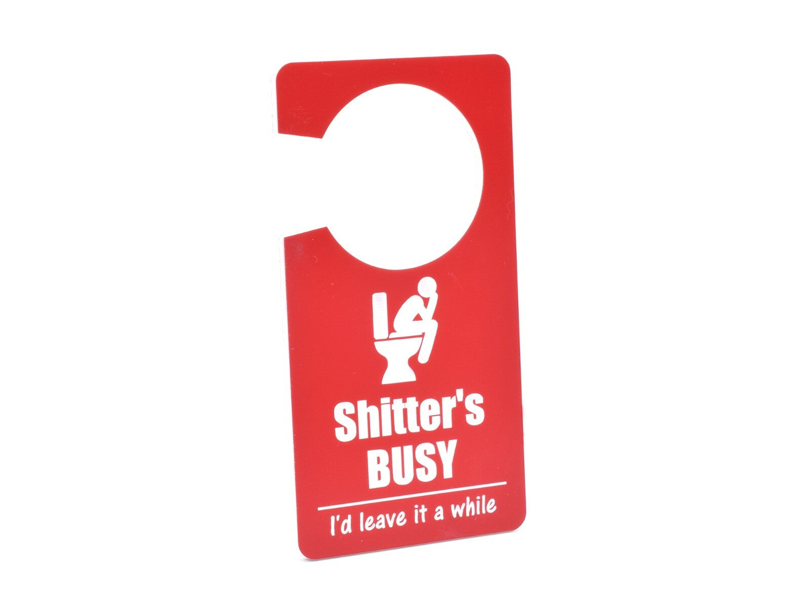 Novelty Rude Gift (Shitter's Busy / Free) - Do Not Disturb Toilet Door Sign – by North By North East – Toilet & Bathroom Signs