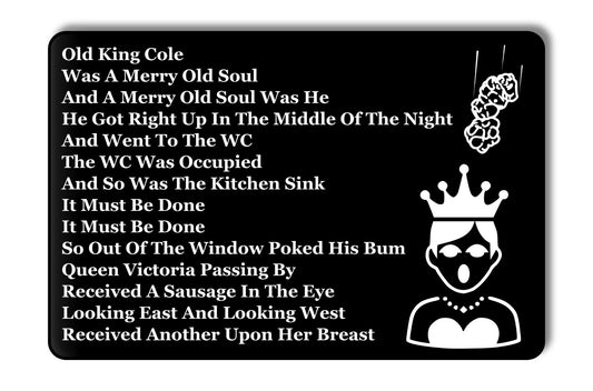 Old King Cole Novelty Toilet Sign Self Adhesive Easy to Install – by North By North East – Toilet & Bathroom Signs