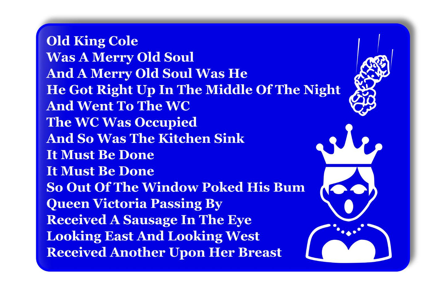 Old King Cole Novelty Toilet Sign Self Adhesive Easy to Install – by North By North East – Toilet & Bathroom Signs