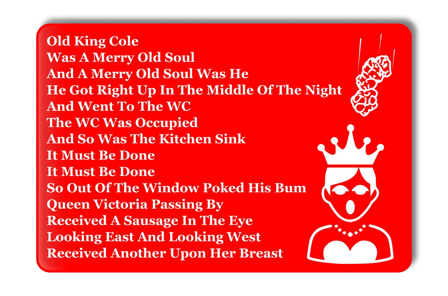 Old King Cole Novelty Toilet Sign Self Adhesive Easy to Install – by North By North East – Toilet & Bathroom Signs