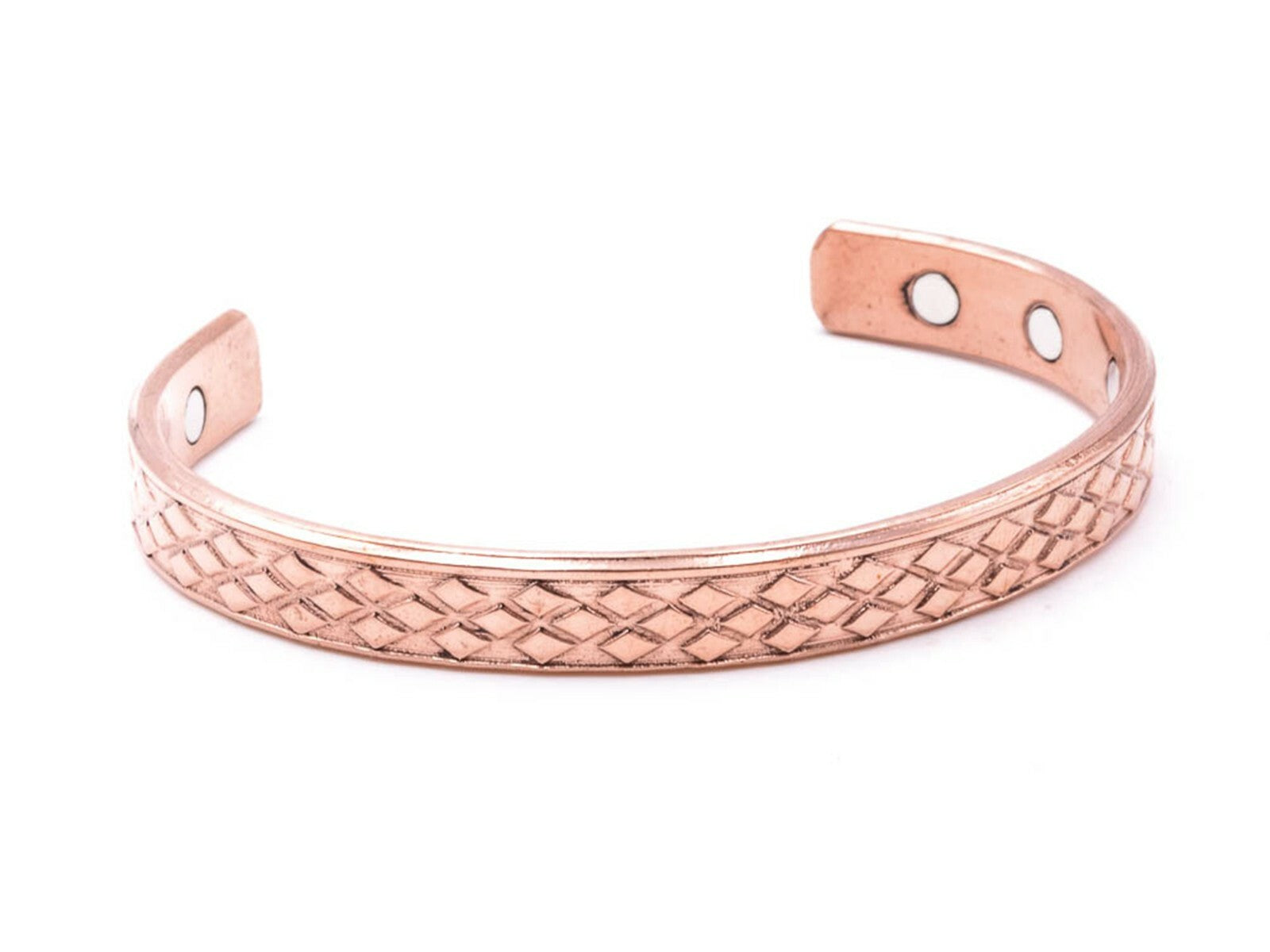 Copper Magnetic Bracelet With Diamond Pattern Design – by North By North East – Safety & Warning Signs
