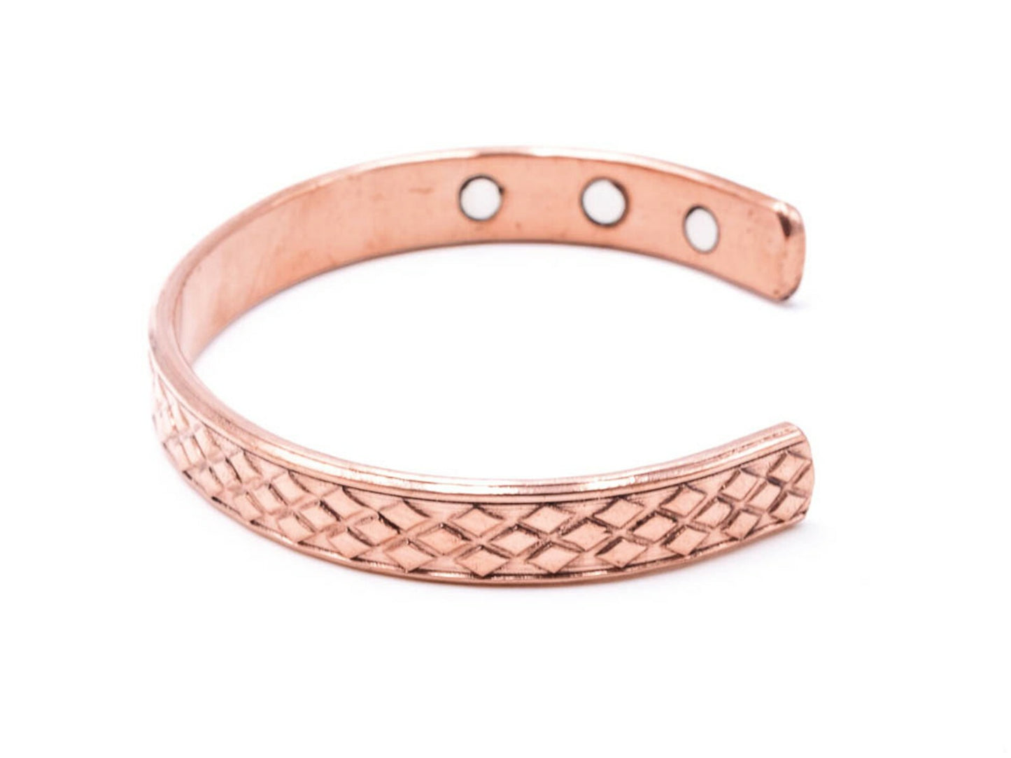 Copper Magnetic Bracelet With Diamond Pattern Design – by North By North East – Safety & Warning Signs