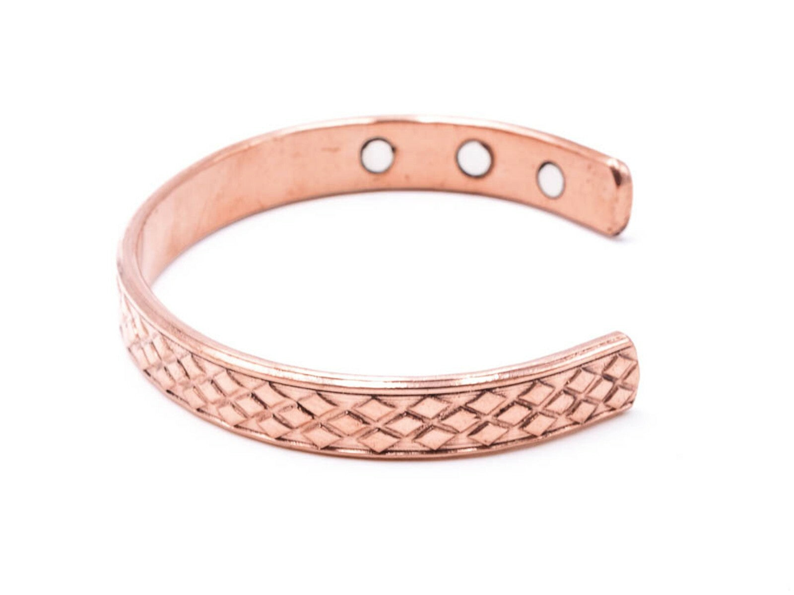 Copper Magnetic Bracelet With Diamond Pattern Design – by North By North East – Safety & Warning Signs