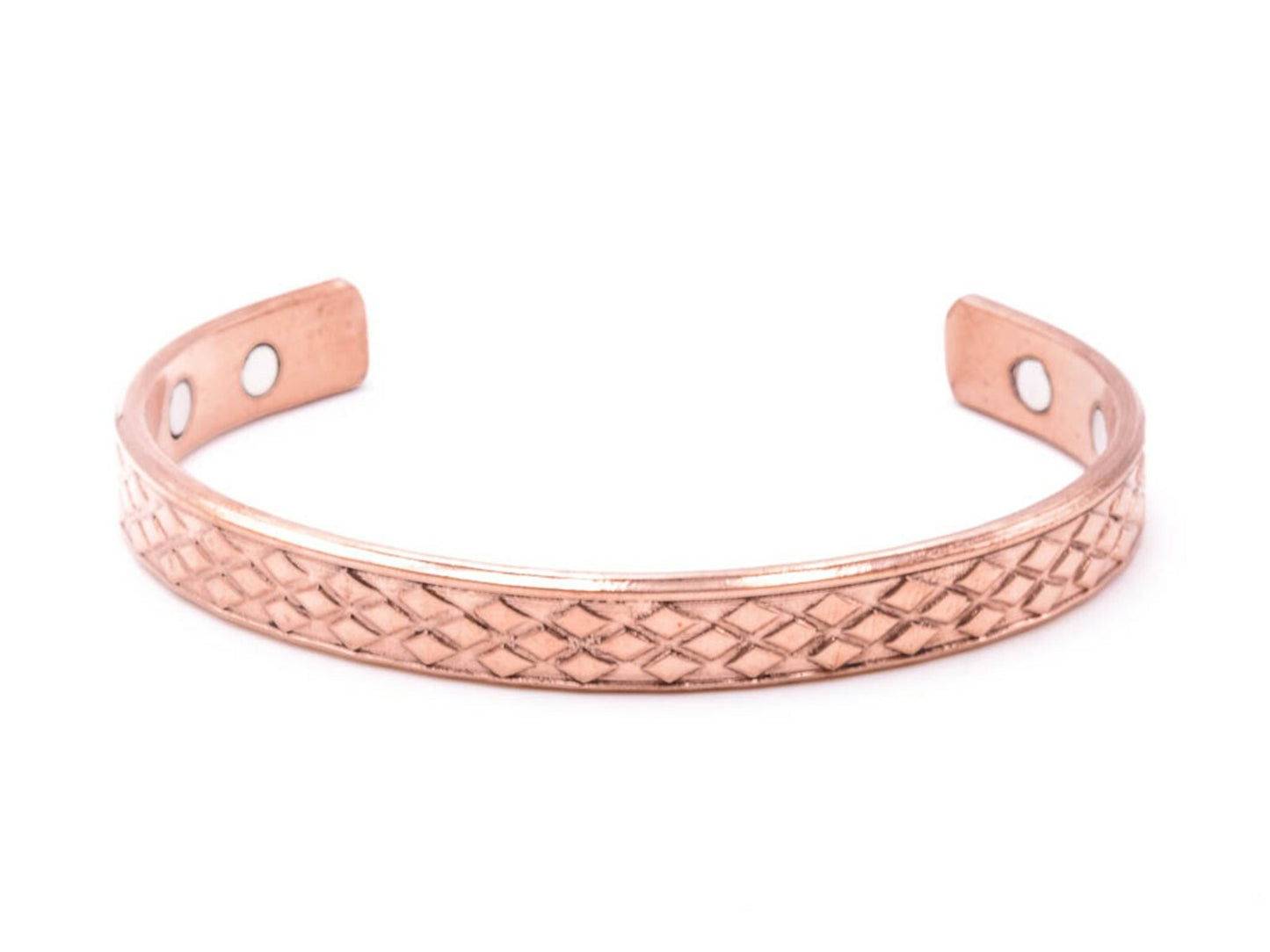 Copper Magnetic Bracelet With Diamond Pattern Design – by North By North East – Safety & Warning Signs