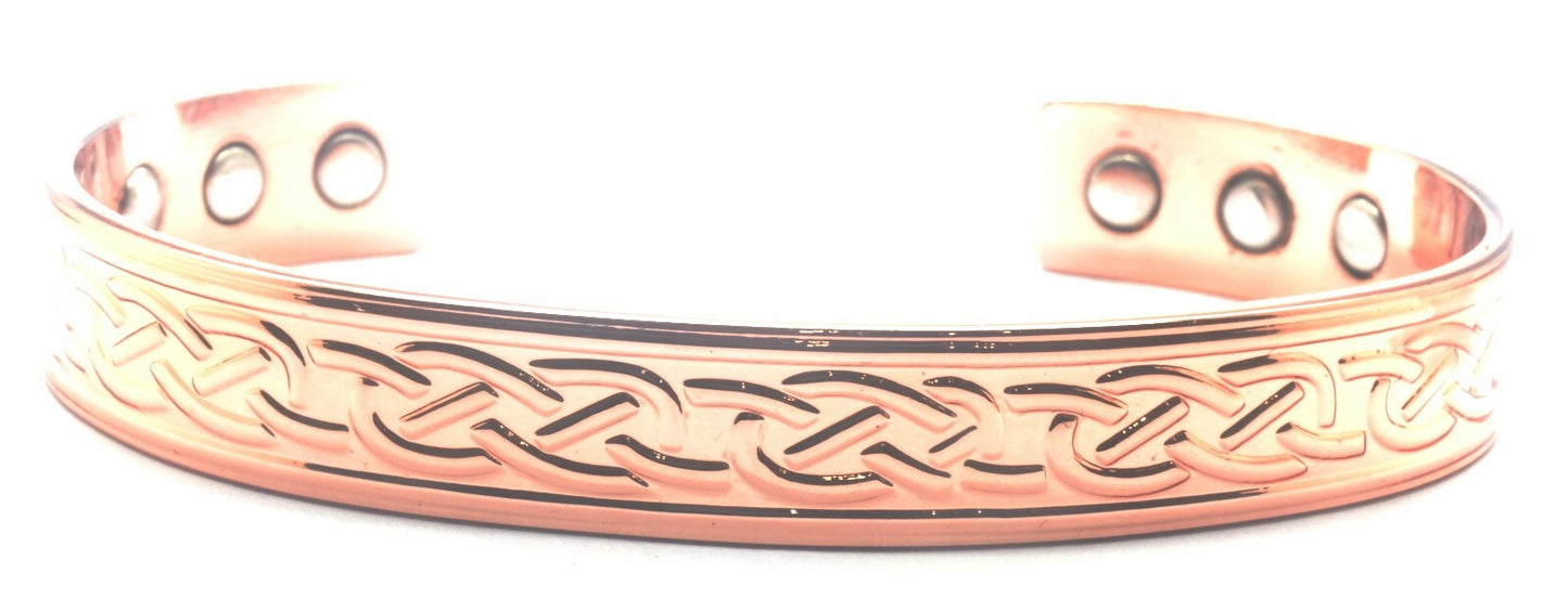 Wide Chunky Celtic Copper Magnetic Bracelet – by North By North East – Safety & Warning Signs