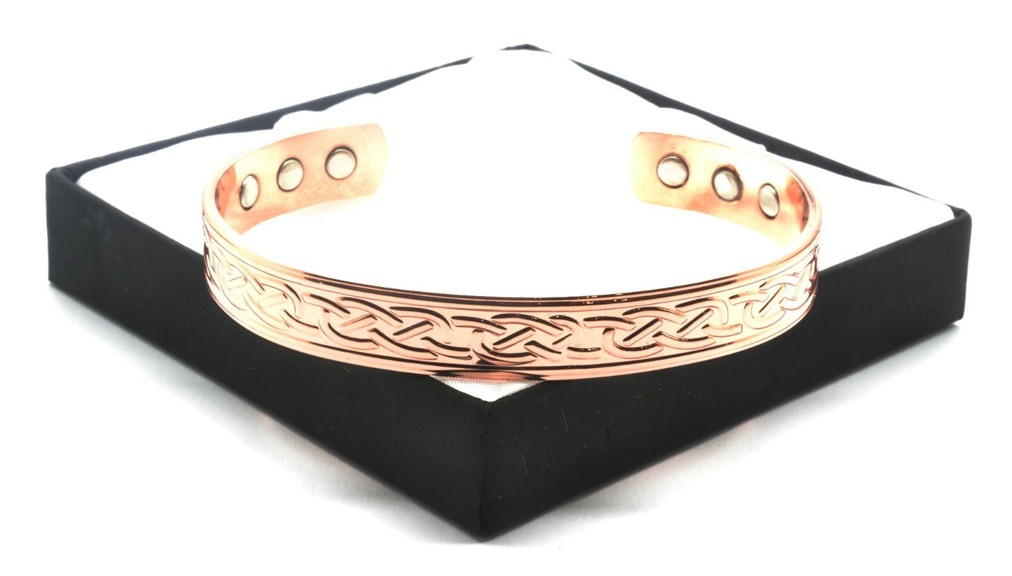 Wide Chunky Celtic Copper Magnetic Bracelet – by North By North East – Safety & Warning Signs