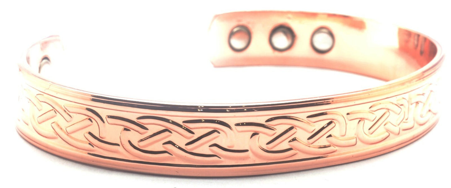 Wide Chunky Celtic Copper Magnetic Bracelet – by North By North East – Safety & Warning Signs