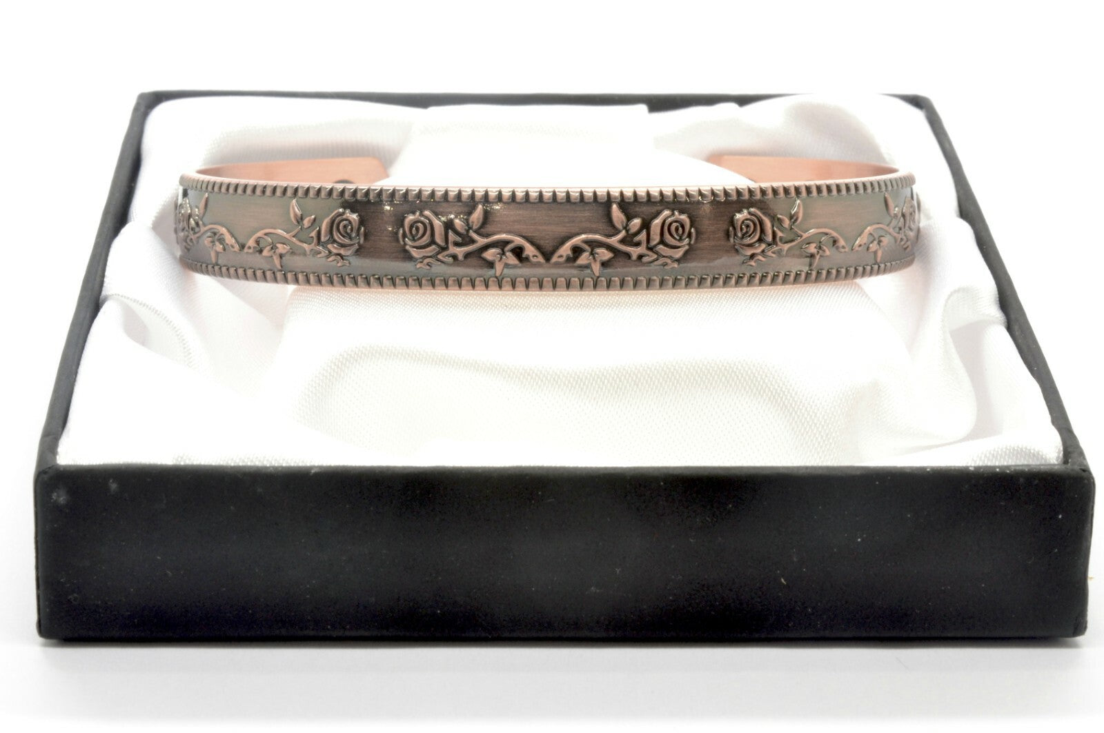 Copper Magnetic Bracelet with Gorgeous Rose Design – by North By North East – Safety & Warning Signs
