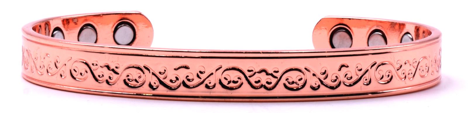 Copper Magnetic Bracelet with Flowers (Large Size) – by North By North East – Safety & Warning Signs
