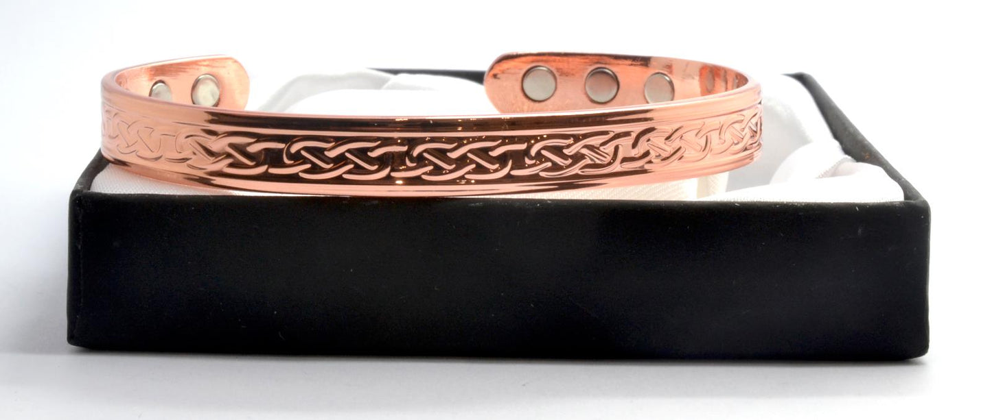 Copper Magnetic Bracelet With Celtic Design (Small Size) – by North By North East – Safety & Warning Signs