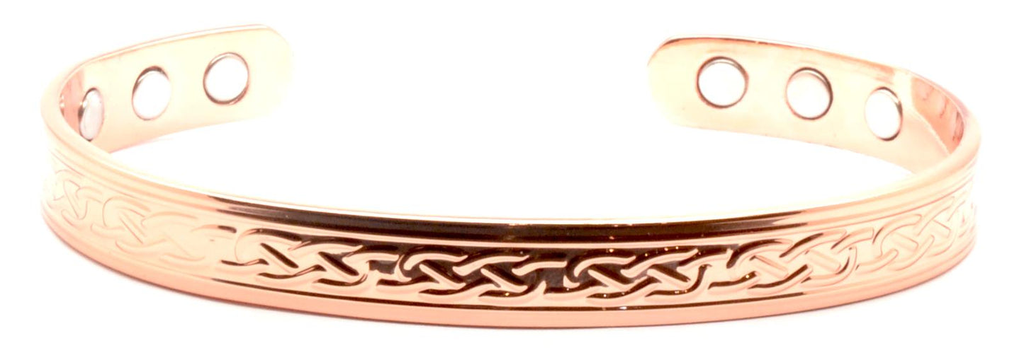 Copper Magnetic Bracelet With Celtic Design (Small Size) – by North By North East – Safety & Warning Signs