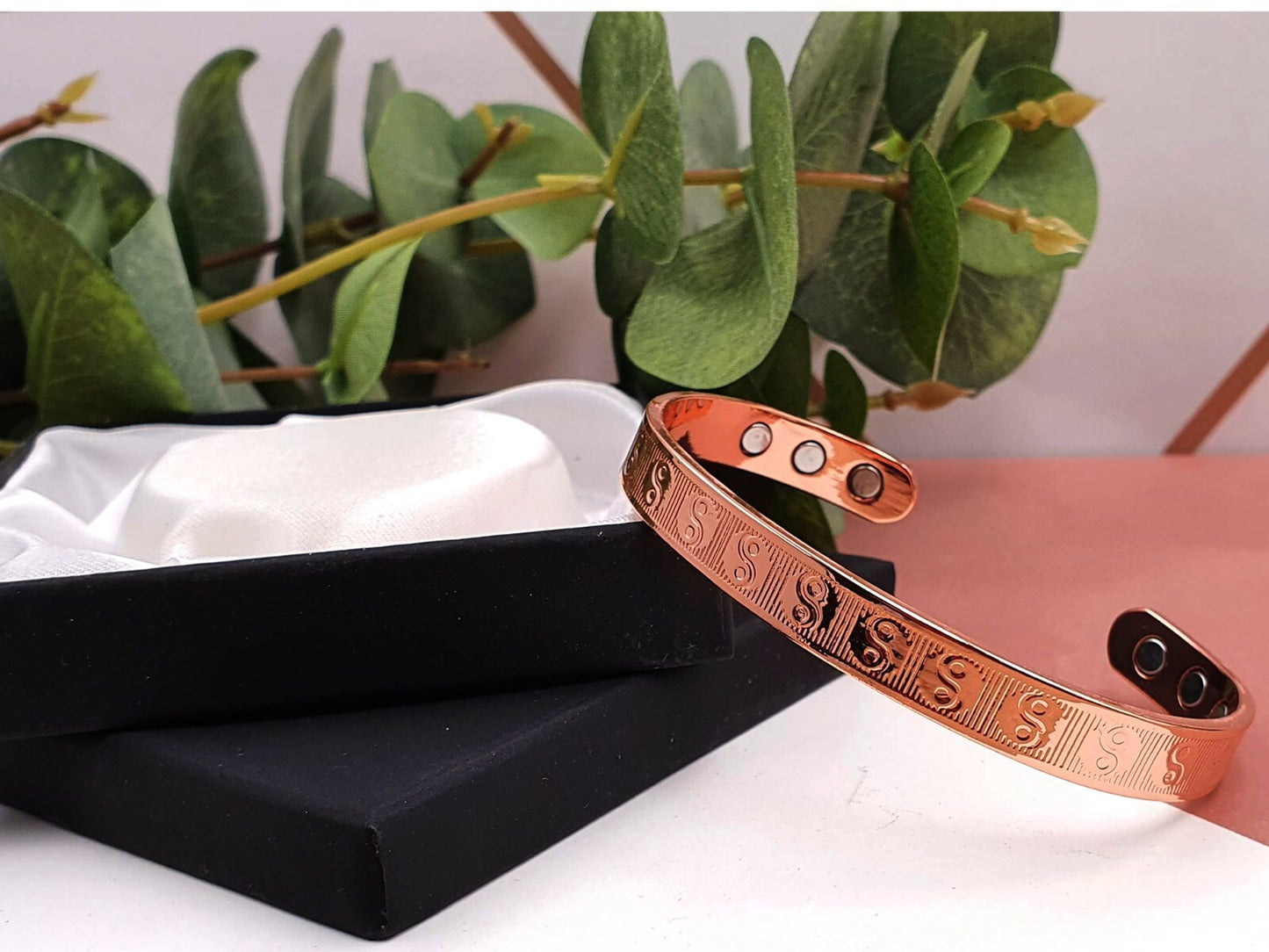 Copper Magnetic Bracelet with Ying Yang Design – by North By North East – Safety & Warning Signs