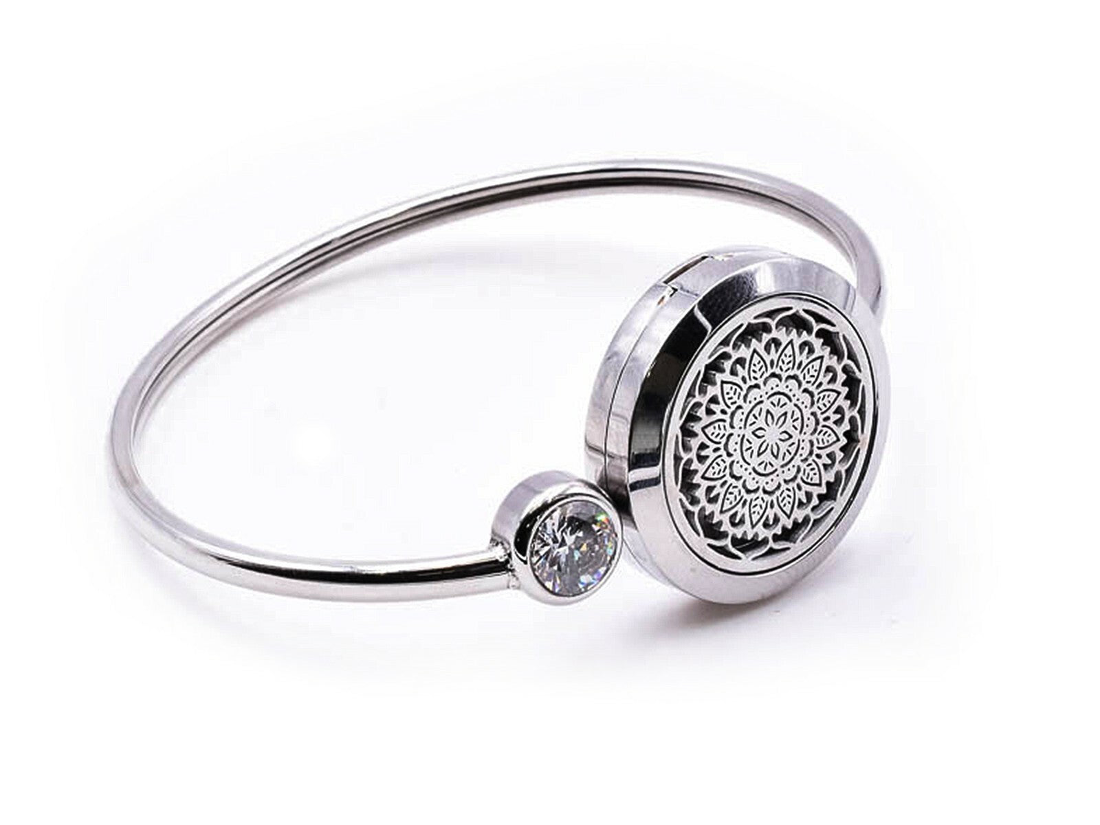 Stainless Steel Diffuser Aromatherapy Bracelet - Mandala Design – by North By North East – Signs