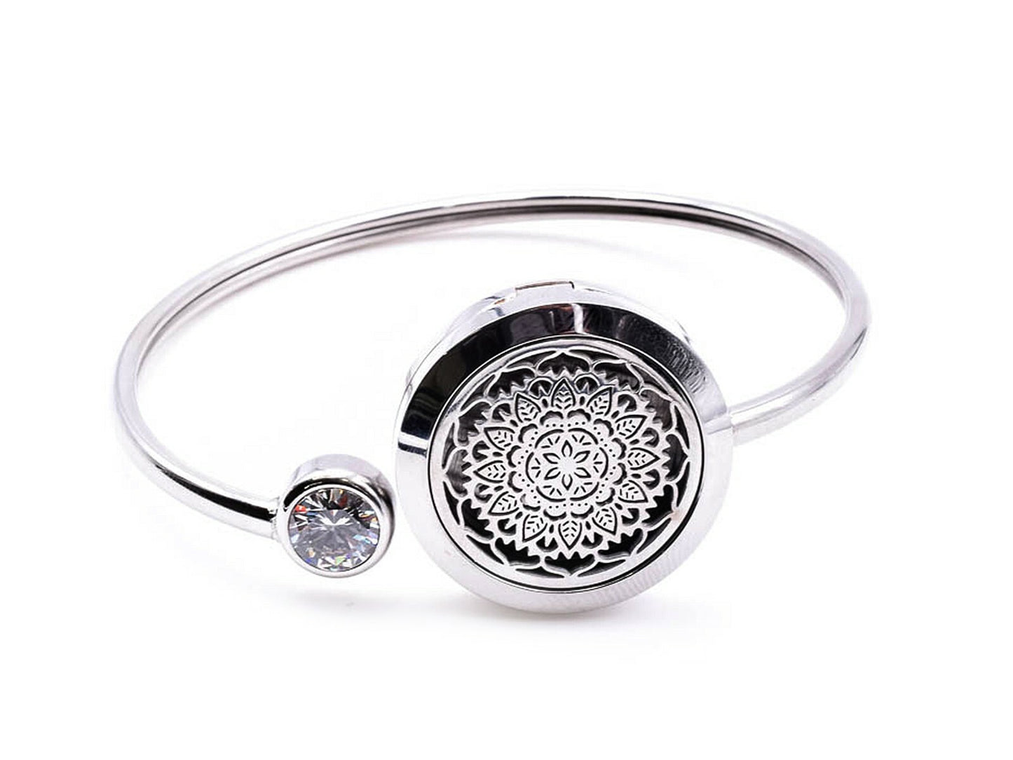 Stainless Steel Diffuser Aromatherapy Bracelet - Mandala Design – by North By North East – Signs