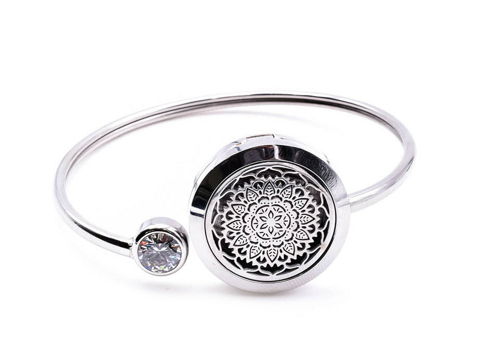 Stainless Steel Diffuser Aromatherapy Bracelet - Mandala Design – by North By North East – Signs
