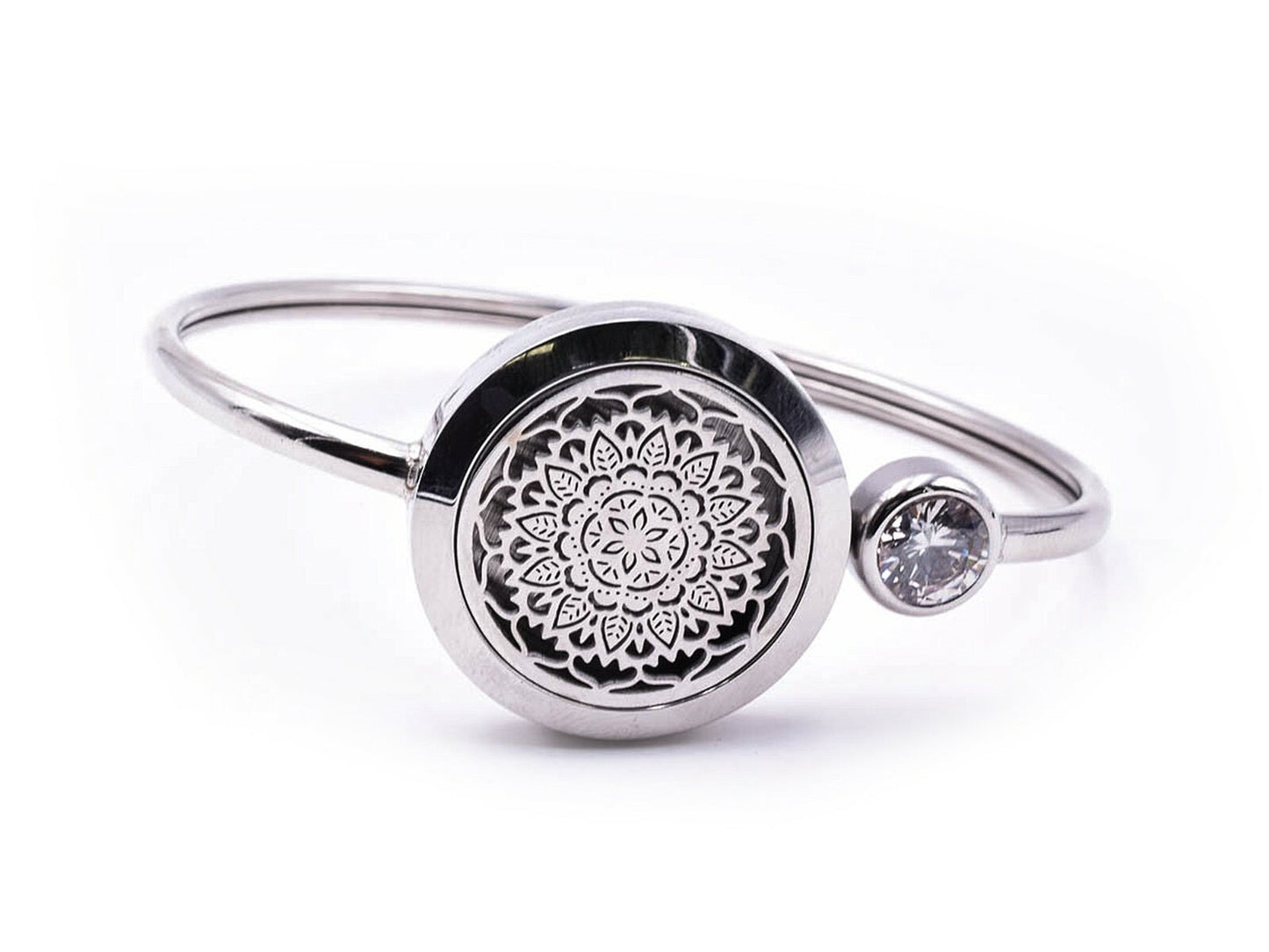 Stainless Steel Diffuser Aromatherapy Bracelet - Mandala Design – by North By North East – Signs