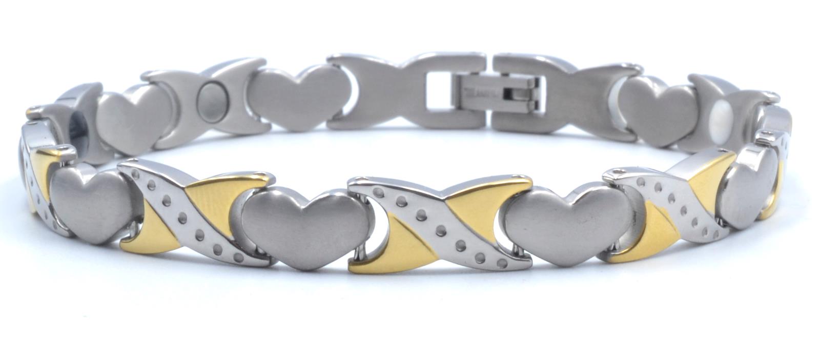 Origin Titanium Women's Magnetic Bracelet with Heart Design, Includes Germanium – by North By North East – Magnetic Signs