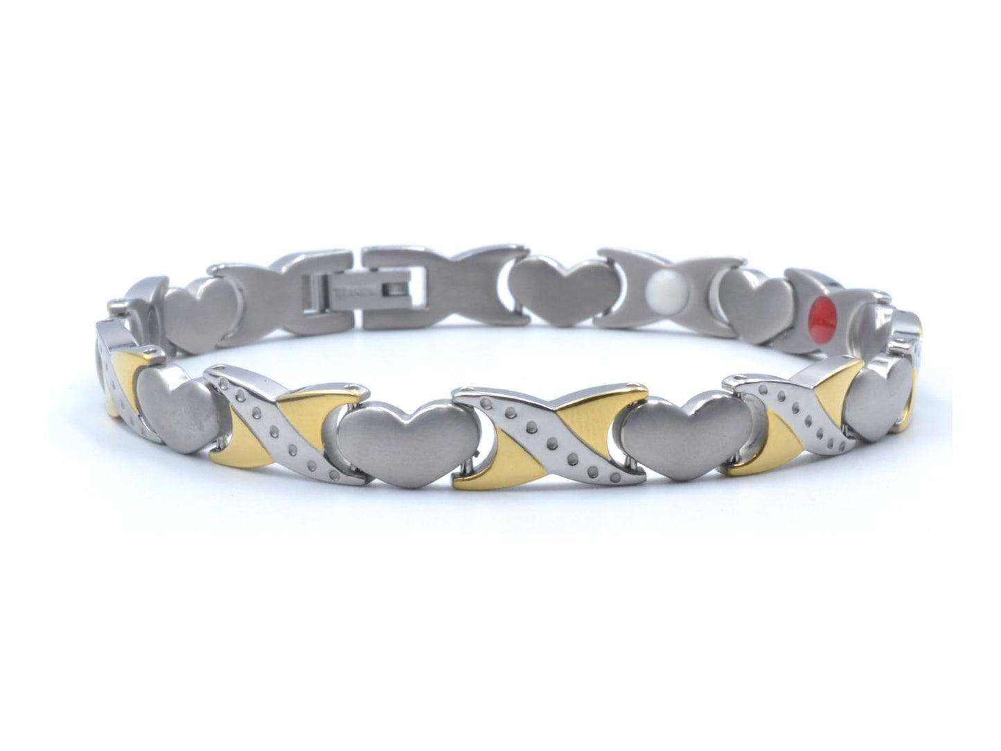 Origin Titanium Women's Magnetic Bracelet with Heart Design, Includes Germanium – by North By North East – Magnetic Signs
