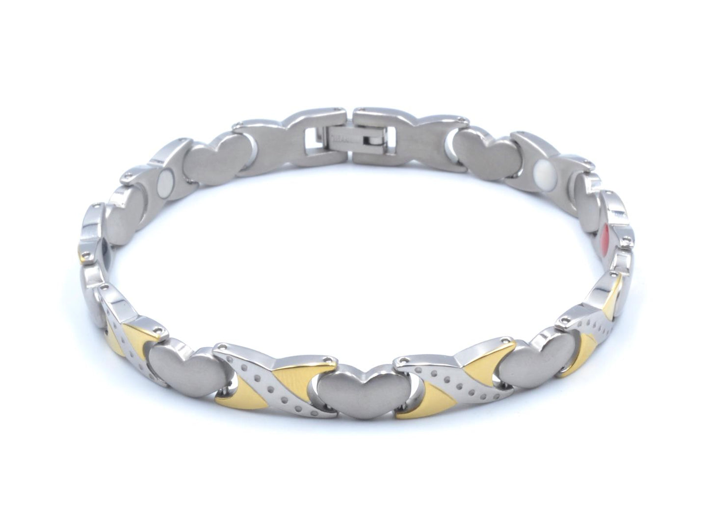 Origin Titanium Women's Magnetic Bracelet with Heart Design, Includes Germanium – by North By North East – Magnetic Signs