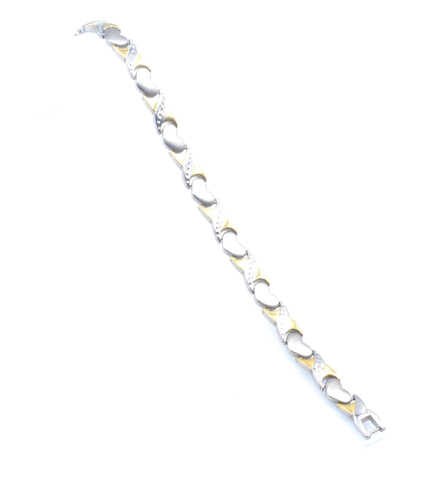 Origin Titanium Women's Magnetic Bracelet with Heart Design, Includes Germanium – by North By North East – Magnetic Signs