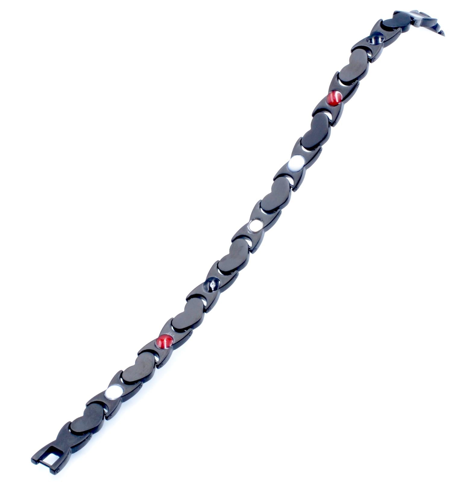 Origin Black Titanium Women's Magnetic Heart Bracelet, Includes Germanium – by North By North East – Magnetic Signs