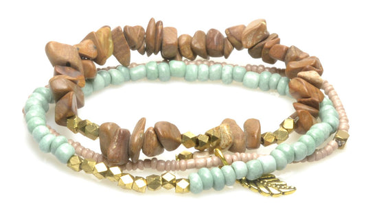Kenyan Bead and Stone Bracelet – by North By North East – Signs