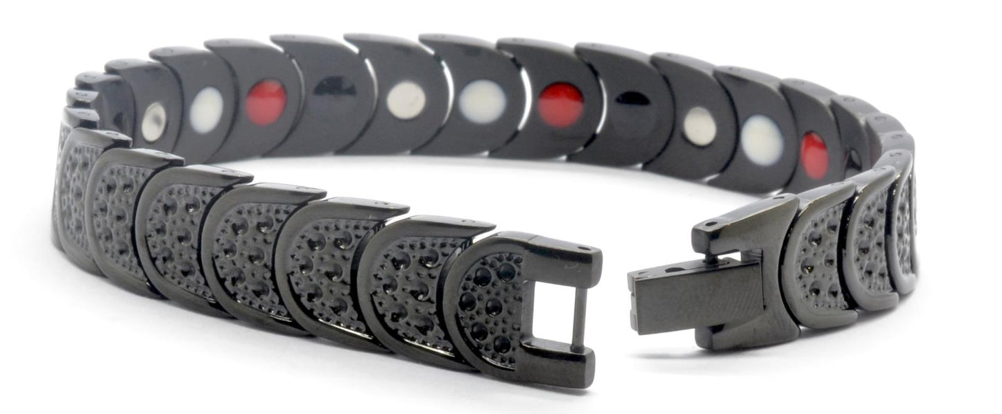 Black Titanium Women's Magnetic  Bracelet, Includes Germanium – by North By North East – Magnetic Signs