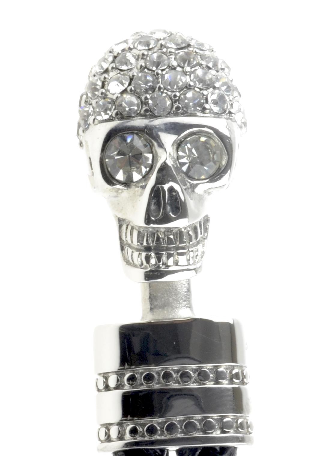 Black Leather Wrap Gothic Bracelet with Skull Clasp – by North By North East – Signs