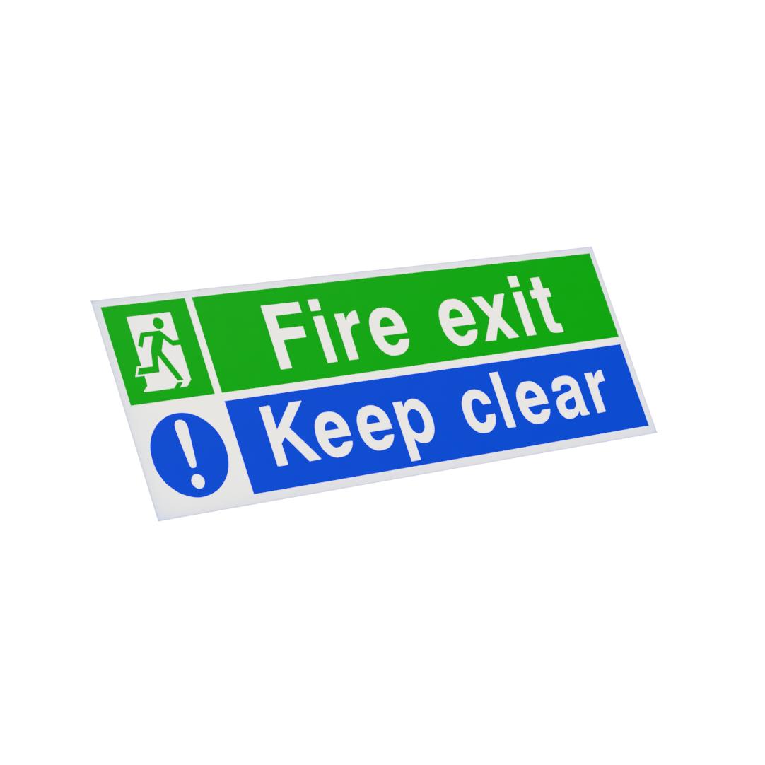Fire Exit Keep Clear Stickers- Two Sizes Available, Medium or Large. – by North By North East – Safety & Warning Signs