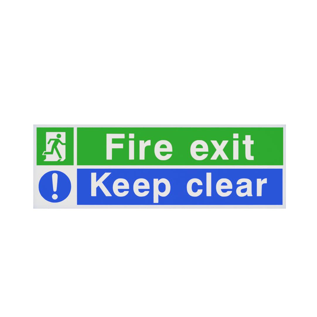 Fire Exit Keep Clear Stickers- Two Sizes Available, Medium or Large. – by North By North East – Safety & Warning Signs