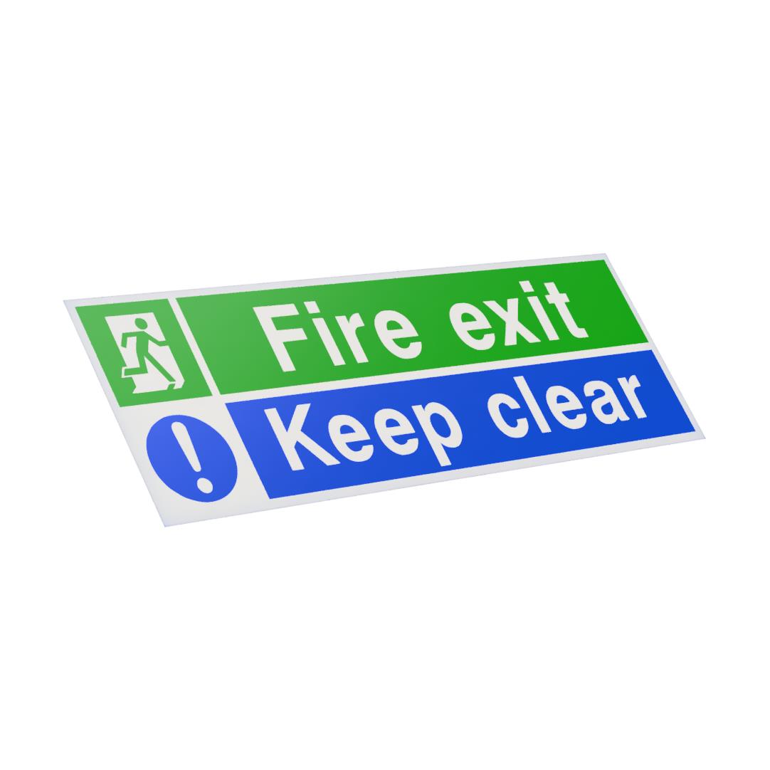 Fire Exit Keep Clear Stickers- Two Sizes Available, Medium or Large. – by North By North East – Safety & Warning Signs