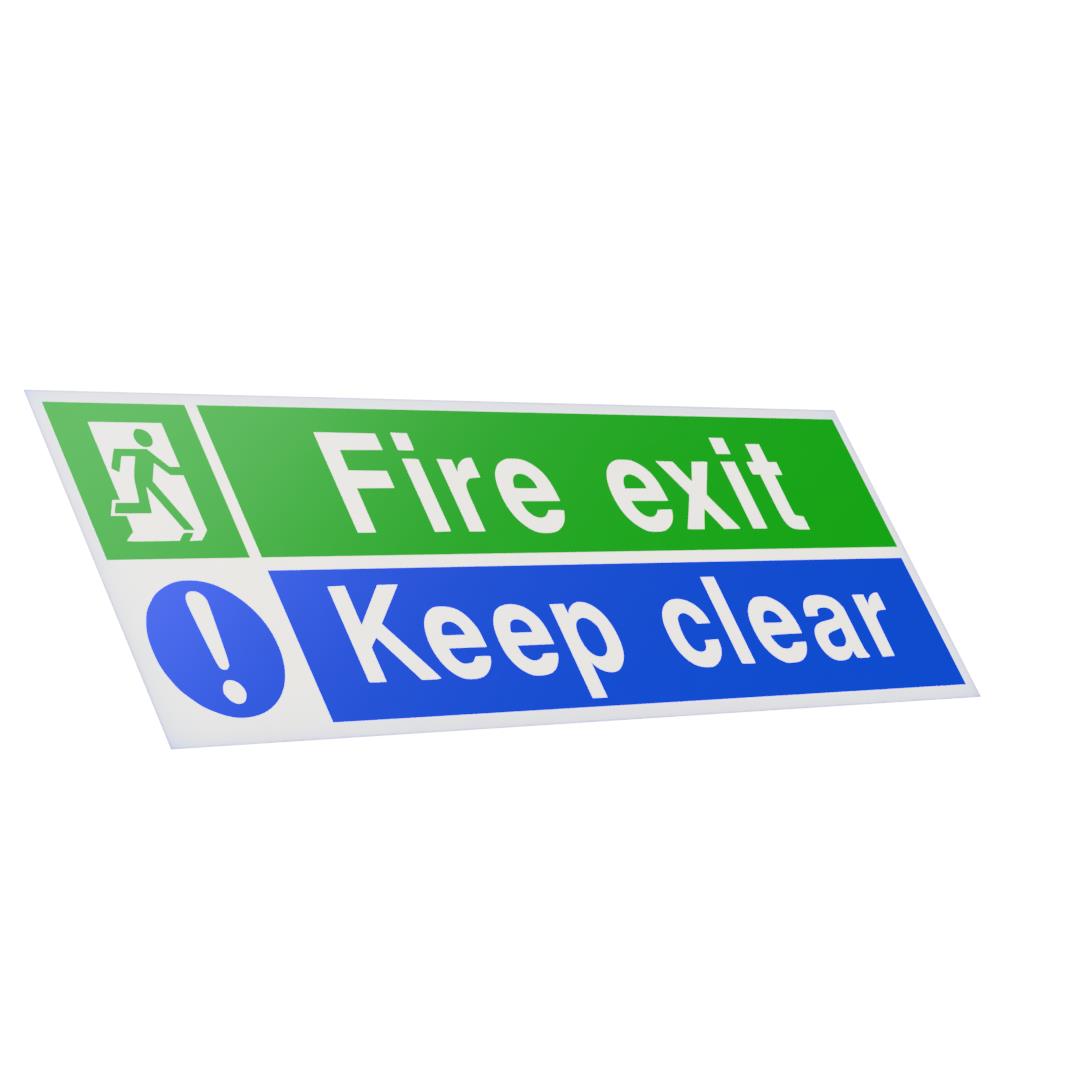Fire Exit Keep Clear Stickers- Two Sizes Available, Medium or Large. – by North By North East – Safety & Warning Signs